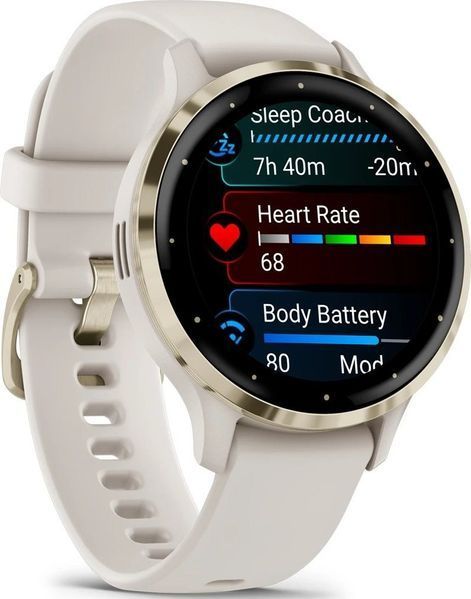 Смарт-годинник Garmin Venu 3S Soft Gold S. Steel Bezel w. French Gray Case and S. Band (010-02785-02/52) от OP 010-02785-02/52 фото