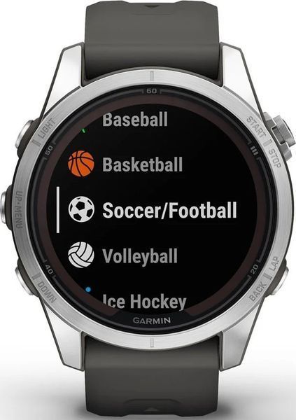 Смарт-годинник Garmin Fenix 7S Pro Solar Silver w. Graphite Band (010-02776-00/01) от OP 010-02776-00/01 фото