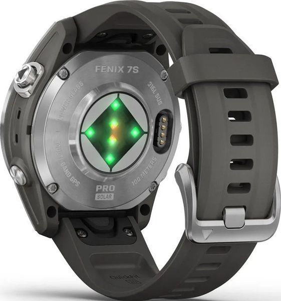 Смарт-годинник Garmin Fenix 7S Pro Solar Silver w. Graphite Band (010-02776-00/01) от OP 010-02776-00/01 фото